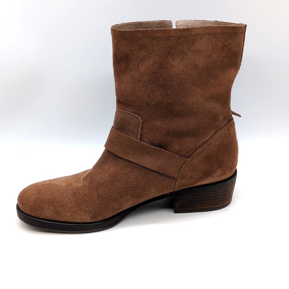 Franco Sarto Shoes Womens L-Braid‎ Brown 8 Leather Suede Ankle Boots Pull On